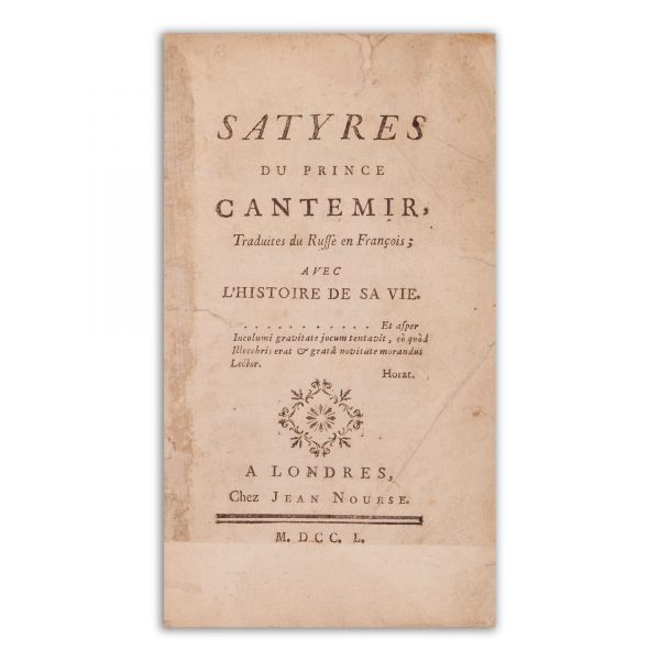 Antioh Cantemir, Satire, cu istoria vieții sale, ediția 1750
