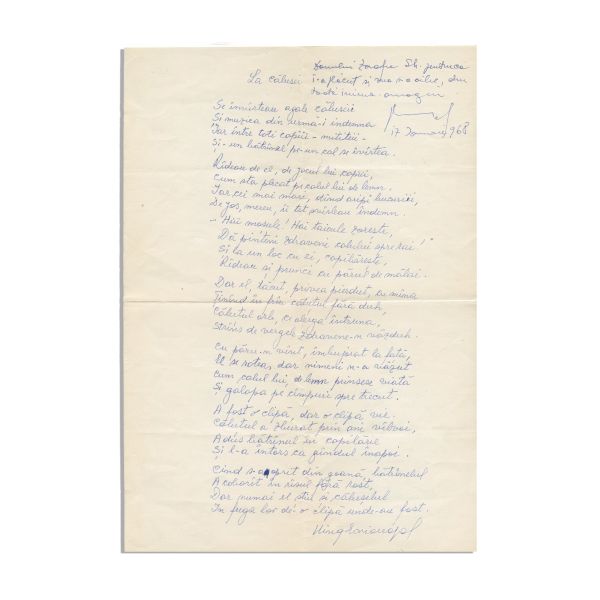 Virgil Carianopol, Versuri, 1967, cu dedicația autorului + poezie manuscris