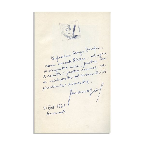 Virgil Carianopol, Versuri, 1967, cu dedicația autorului + poezie manuscris