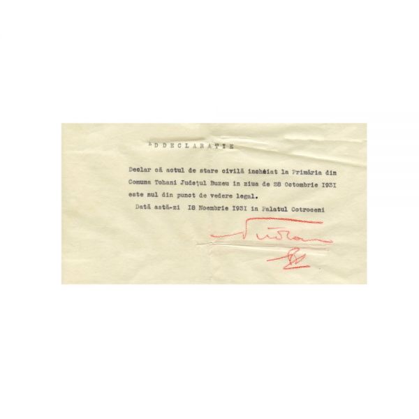 Regele Carol al II-lea și Principele Nicolae, corespondență referitoare la căsătoria secretă a principelui - Piese rare