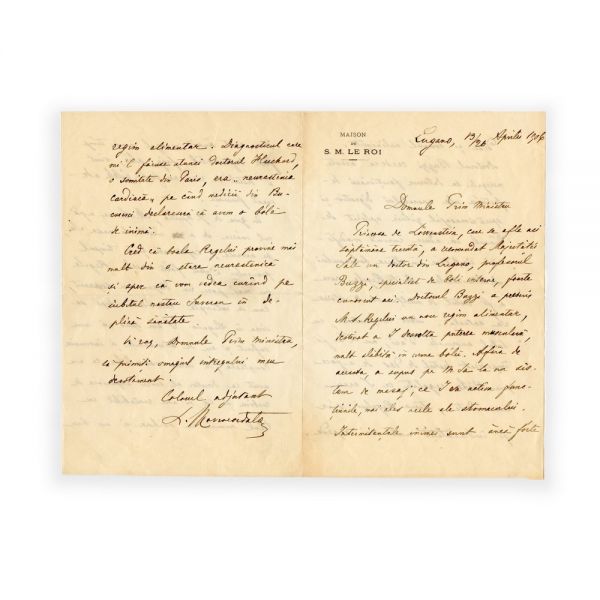Constantin Mavrocordat, scrisoare olografă către Gh. Cantacuzino, 1906
