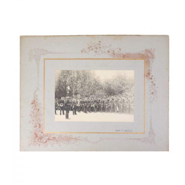 Vizita împăratului Franz Joseph, regele Carol I inspectând un regiment de ofițeri, fotografie de epocă