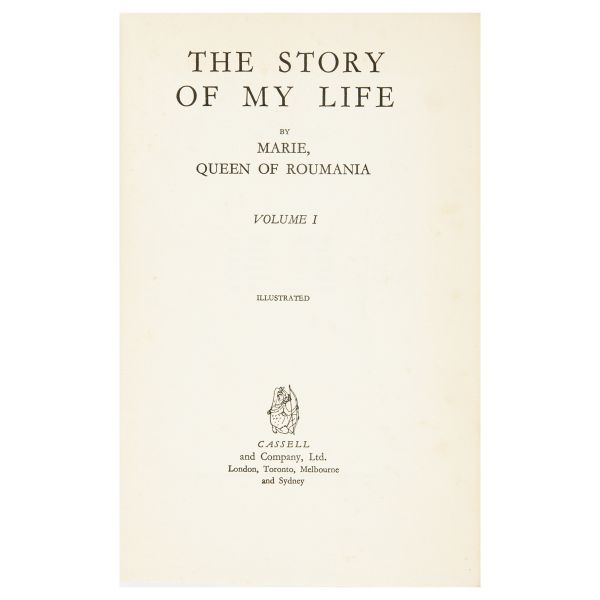 Marie Queen of Roumania, The Story of My Life, trei volume, cu semnătura reginei Maria