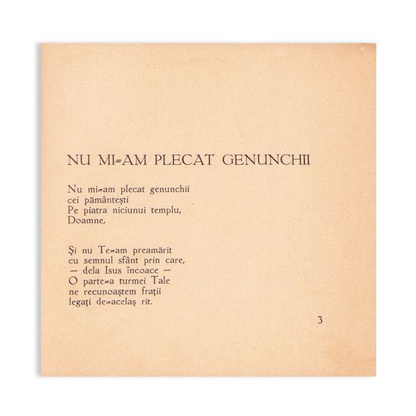 Elena Farago, Nu mi-am plecat genunchii, 1926, cu dedicație
