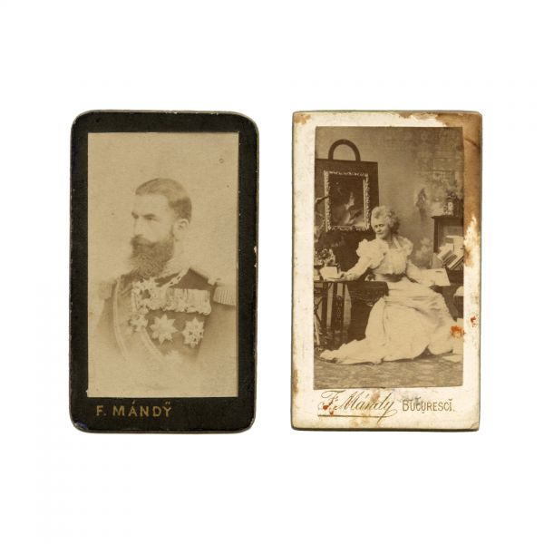 Regele Carol I și Regina Elisabeta, fotografii în miniatură, atelier Franz Mandy