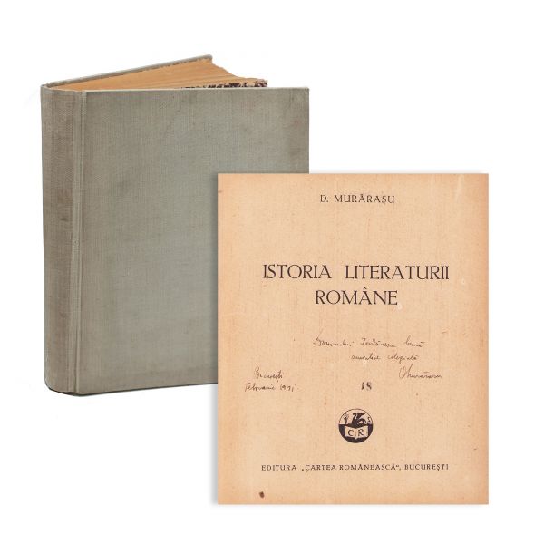 D. Murărașu, Istoria literaturii române, [1941], cu dedicație olografă