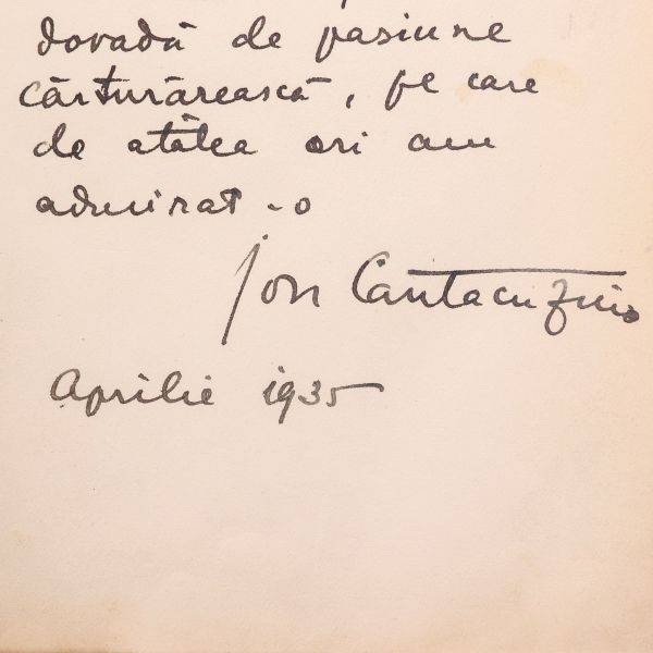 Ion I. Cantacuzino, Note pentru azi, 1934, exemplar numerotat, cu dedicație către Constantin G. Manu