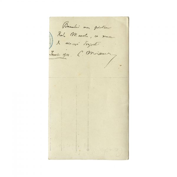Constantin Meissner, fotografie tip carte poștală, cu dedicație olografă