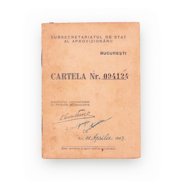 Elena Pânzaru, cartelă de aprovizionare, 11 aprilie 1943