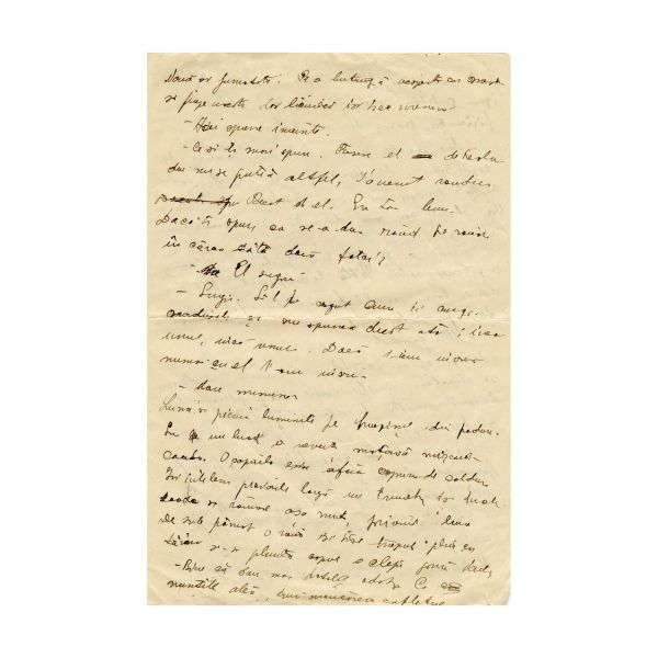 Mircea Eliade, manuscrisul schiței „Noaptea”, 1922