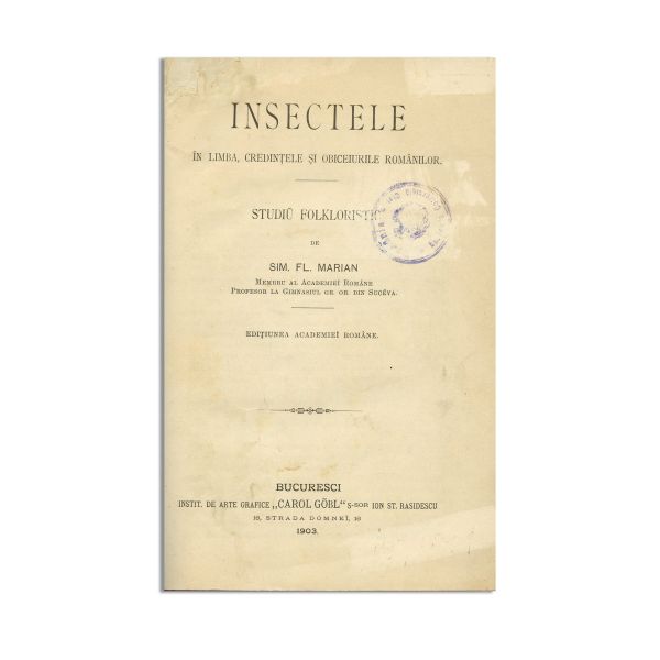 Simion Fl. Marian, Insectele la români, 1903