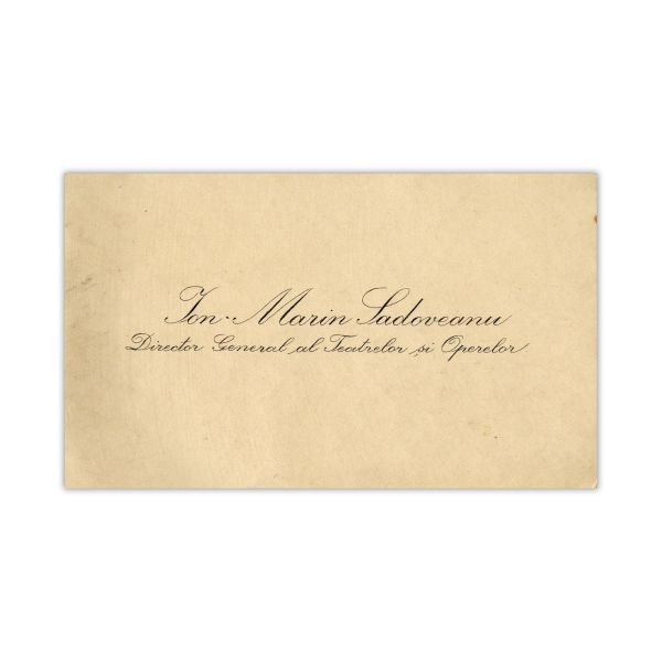 Ion Marin Sadoveanu, carte de vizită