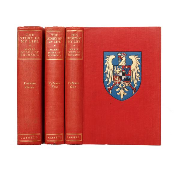 Marie Queen of Roumania, The Story of My Life, trei volume, cu semnătura reginei Maria