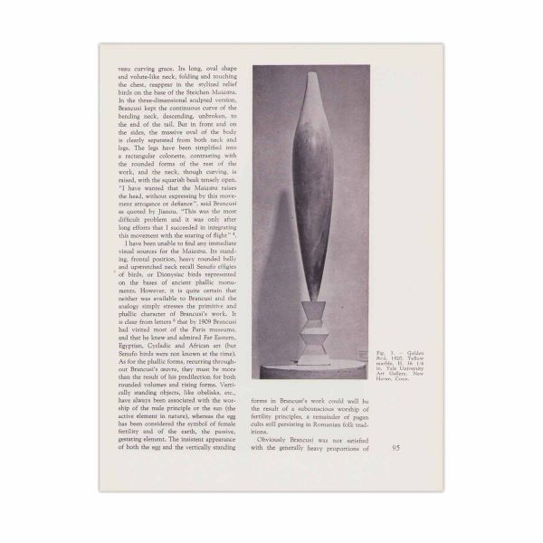 Revue Roumaine d’histoire de l’art, 1970, cu articole despre opera lui C. Brâncuși 