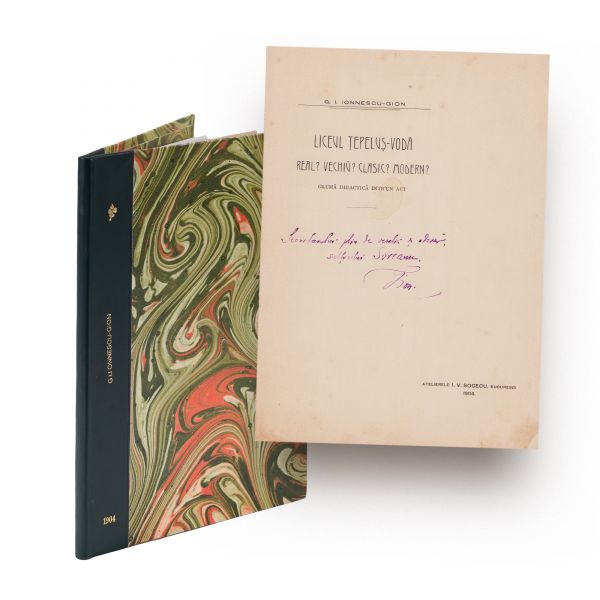 G. I. Ionnescu-Gion, Liceul Țepeluș-Vodă, 1904, cu dedicație olografă