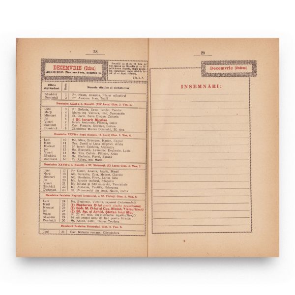 Calendarul Arhiepiscopiei Bucureștilor pe anii 1934 și 1937, două volume