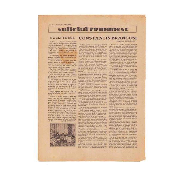 Publicația „Universul literar”, anul XLIV, nr. 17, 22 aprilie 1928, număr dedicat lui C. Brâncuși