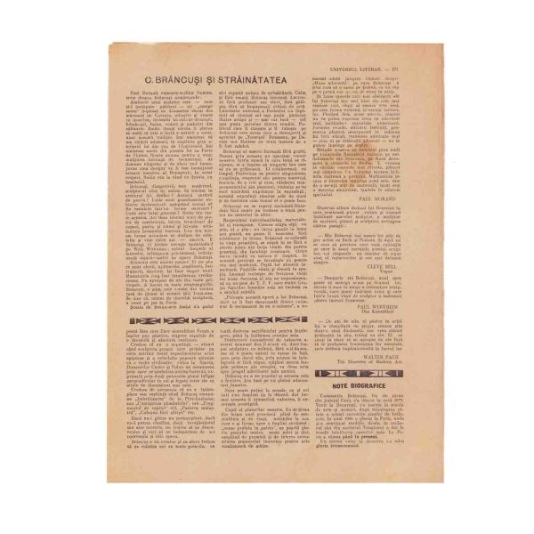 Publicația „Universul literar”, anul XLIV, nr. 17, 22 aprilie 1928, număr dedicat lui C. Brâncuși