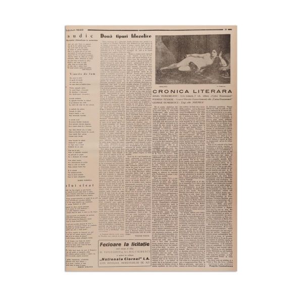 Publicația „Vremea”, Ediție Specială de Crăciun, 1933 + Ediție Specială de Paști 1934, cu articole de Emil Cioran, Mircea Eliade, Ilarie Voronca, Radu Gyr, Petru Comarnescu, Geo Bogza