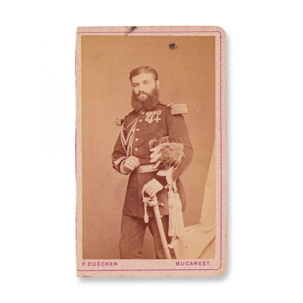Comandantul Romulus Magheru, fotografie format carte-de-visite, atelier F. Duschek