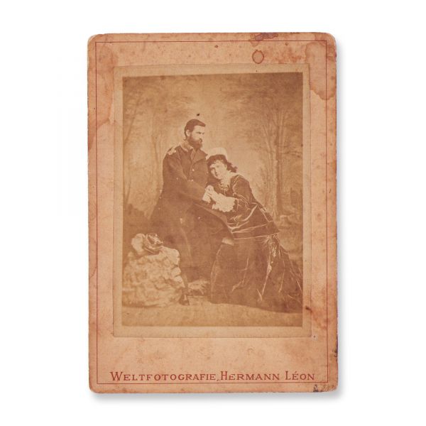 Domnitorul Carol al României și Elisabeta, fotografie de cabinet, atelier Hermann Leon 