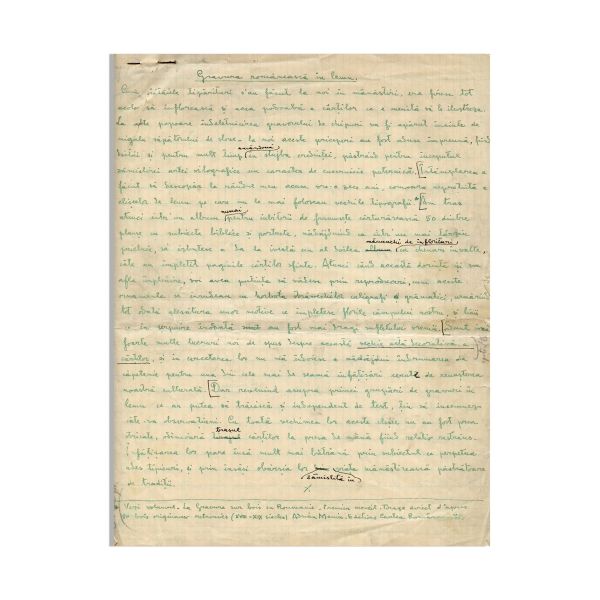 Adrian Maniu, manuscrisul „Gravura românească în lemn”, 1937