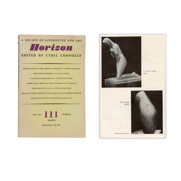 Publicația „Horizon”, vol. XIX, martie 1949, cu reproduceri după lucrările lui C. Brâncuși
