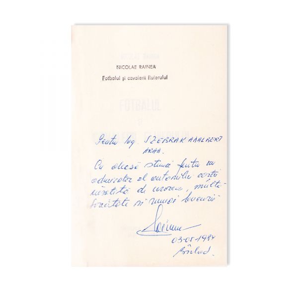 Colecție de 6 volume despre fotbal, din biblioteca lui Nicolae Rainea, cu dedicație