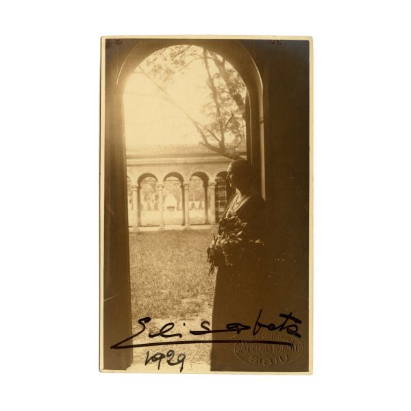Regina Elisabeta a Greciei, fotografie tip carte poștală cu semnătură olografă, 1929, atelier Guggenberger Mairovits