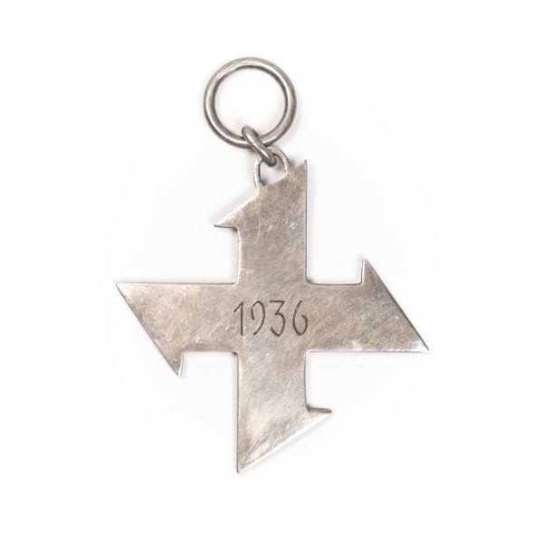 Regimentul 4 Roșiori, breloc din argint și email de culoarea azuriu, 1936 , gravor H. Weiss