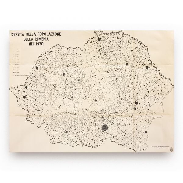 Harta densității populației României din anul 1931, 1940