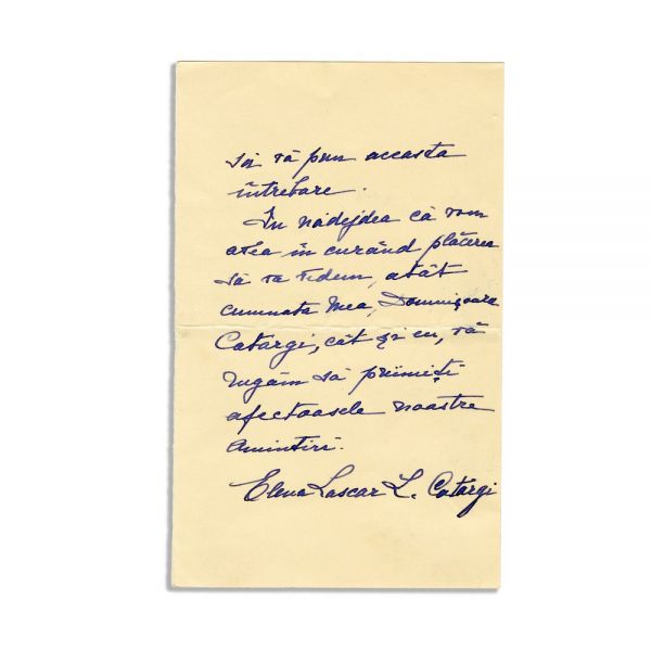 Bilet redactat de Elena Lascăr Catargi 