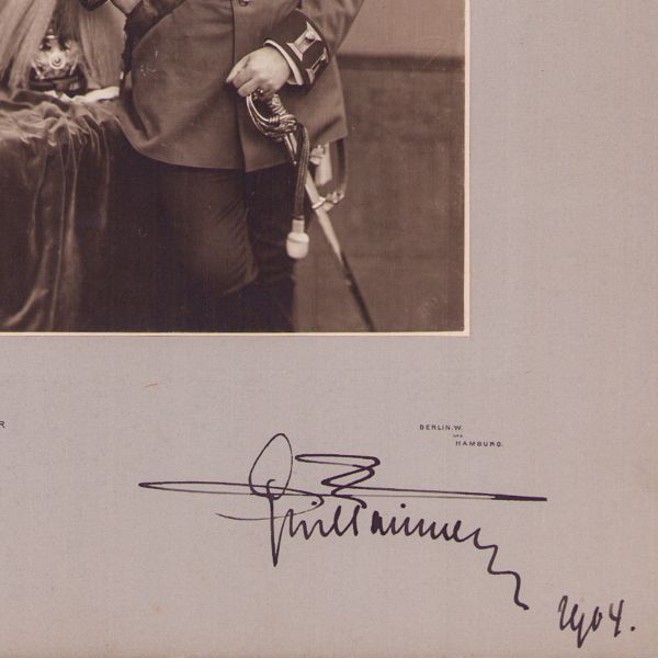 Prințul Wilhelm de Hohenzollern-Sigmaringen, fratele regelui Ferdinand I, fotografie de epocă semnată olograf, 1904 