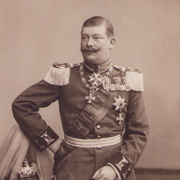 Prințul Wilhelm de Hohenzollern-Sigmaringen, fratele regelui Ferdinand I, fotografie de epocă semnată olograf, 1904 