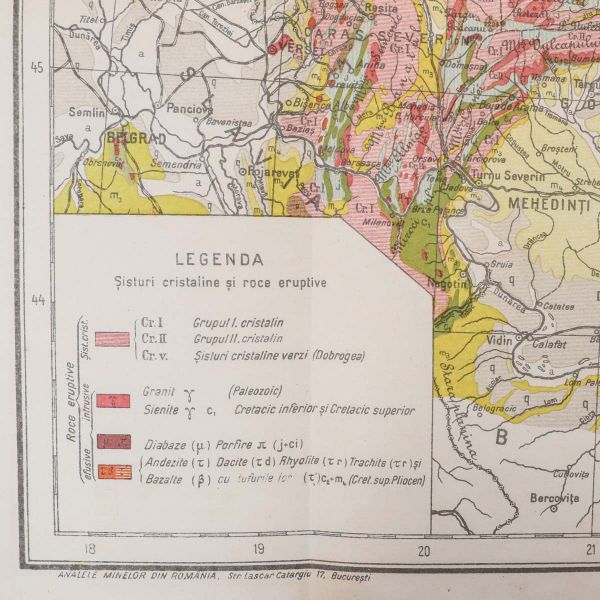Harta geologică a României Mari, cca. 1930