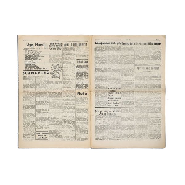 Publicația „Năzuința celor ce muncesc”, Anul I, Nr. 1, 6 decembrie 1933
