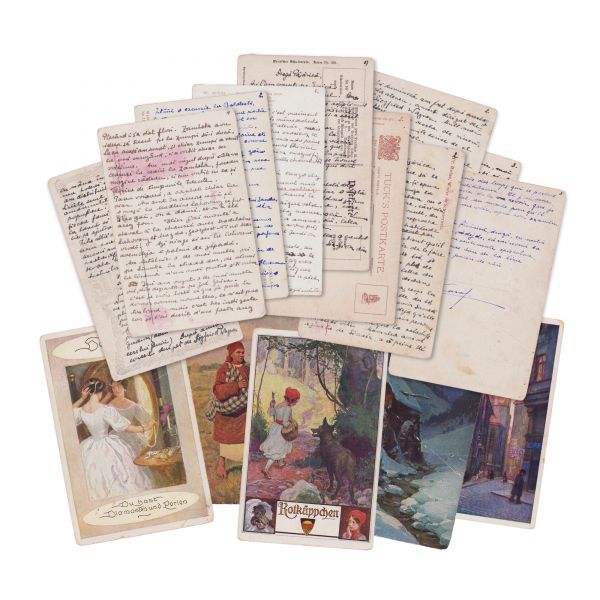 Colecție de 10 cărți poștale ilustrate expediate de principele Carol al României iubitei sale, Ella Filitti