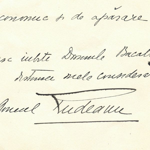 Gr. Vasile Rudeanu, scrisoare către Constantin Bacalbașa, 1928