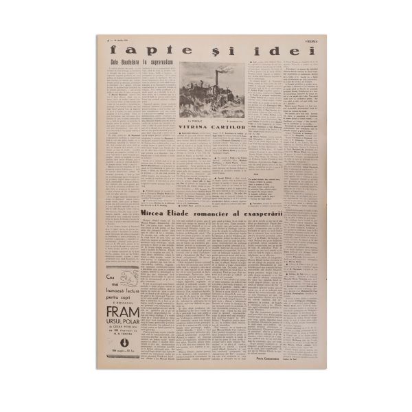 Publicația „Vremea”, An VII, Nr. 334, 22 aprilie 1934, cu articole de Petru Comarnescu și Geo Bogza