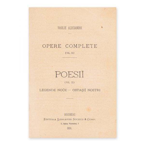 Vasile Alecsandri, Opere complete. Poesii, 3 volume colligate