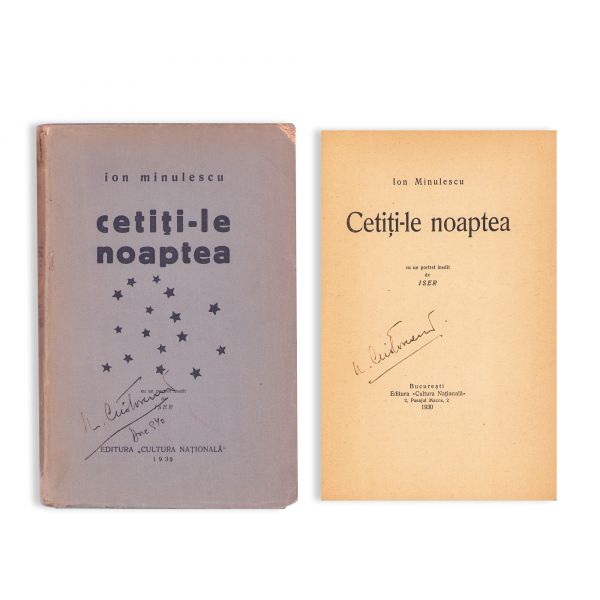 Ion Minulescu, Cetiți-le noaptea, 1930, cu dedicație pentru Nicolae Cristoveanu