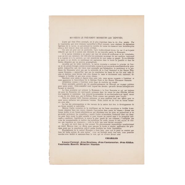 Nicolae Rosetti-Roznovanu, documente privind corpurile legiuitoare + documente privind Constituția României + discursuri, 1866