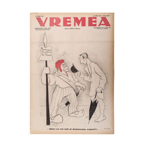 Publicația „Vremea”, An VII, Nr. 343, 24 iunie 1934, cu articole de Mircea Eliade, Ion Călugăru, Pompiliu Constantinescu