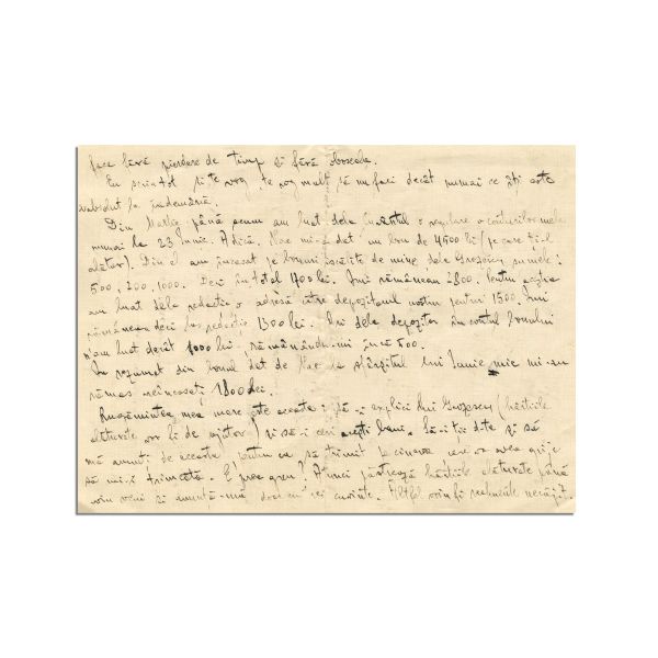 Mihail Sebastian, scrisoare olografă către Mircea Eliade, 1928