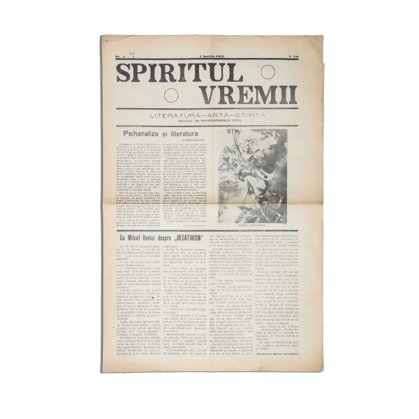 Publicația „Spiritul Vremii”, Anul I, Nr. 1, 1 aprilie 1934