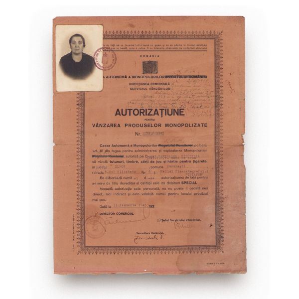 Zanidache Filofteia, autorizație pentru vânzarea produselor monopolizate, 11 ianuarie 1945