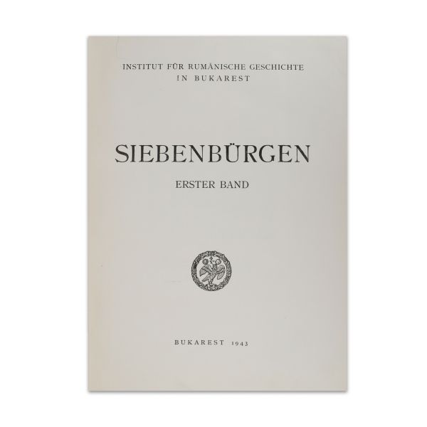 Siebenburgen, două volume, 1943, cu dedicația lui C. Giurescu pentru Marcel Romanescu
