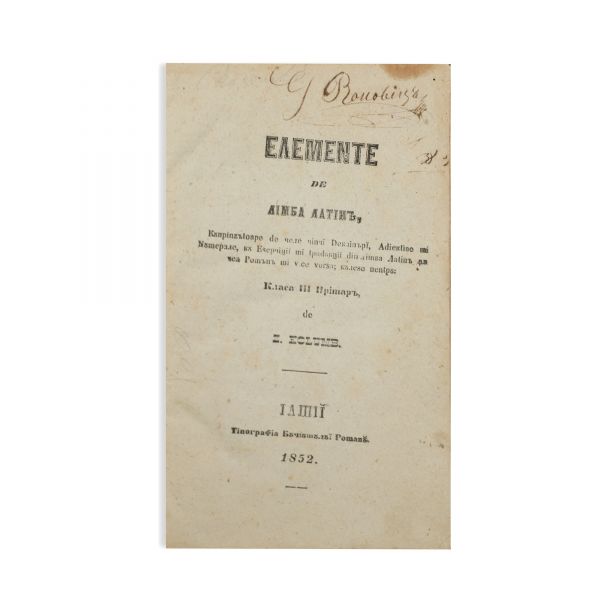 Z. Columb, Elemente de limba latină, 1852