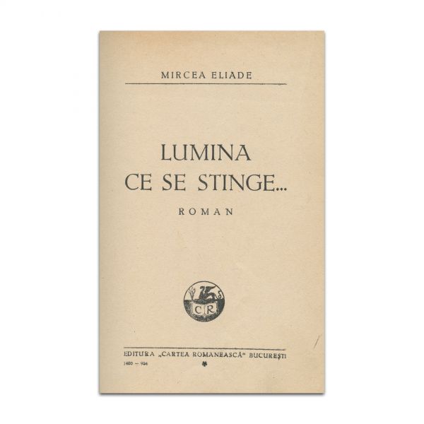 Mircea Eliade, Lumina ce se stinge..., cu dedicație către Menny Toneghin