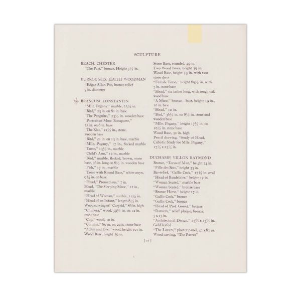 The John Quinn Collection of Paintings, Water Colors, Drawings & Sculpture